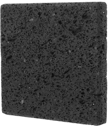 Didiseaon Plaque de Cuisson en Pierre Volcanique Coréenne 10x10x1,5 Cm pour Barbecue et Teppanyaki, Pierre à Griller Polyvalente pour Steaks et Légumes, Surface Antiadhésive Naturelle