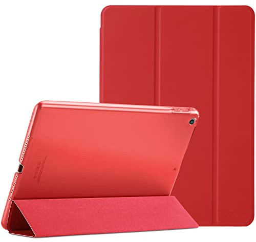 ProCase Smart Case for iPad 9.7 Inch iPad 6th/5th Generation 2018 2017(Model: A1893 A1954 A1822 A1823), Ultra Slim Lightweight Stand Cover with Translucent Frosted Back -Red