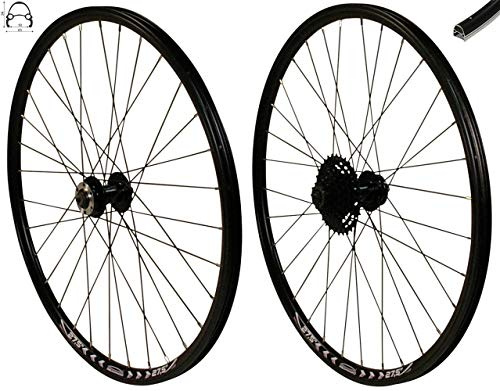 Redondo 27,5 Zoll Laufrad Set VR + HR Disc Felge Schwarz + 8 Fach Kranz