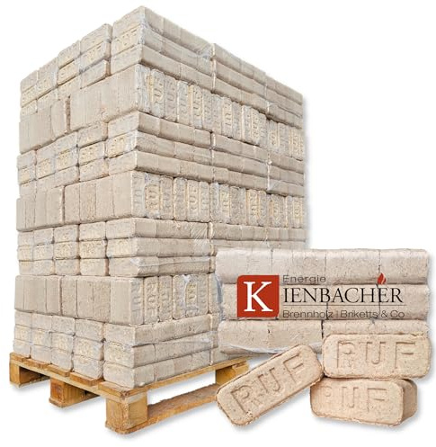 960 kg Palette RUF Hartholz Brikett Sonderangebot Briketts aus Buche und/oder Eiche Kamin Ofen Holz Gluthalter Brennholz Ofenbriketts Kaminbriketts Premium Öko Holzbriketts | Energie Kienbacher