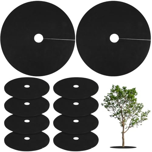 Angoily Malla Antihierbas para Árboles - 10 U-DS 52cm Disco Protector