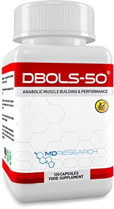 Muscle Research DBOLS-50 - Powerful Legal Bodybuilding Supplement - Advanced Performance and Recovery Agent - 120 Vegetarian Capsules - 30 Days Supply - UK Manufacture