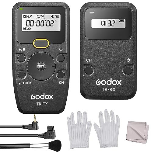 Godox TR Series 2.4G Wireless Timer Remote Control Camera Shutter Remote (trasmettitore e ricevitore) con sostituzione del cavo dell'otturatore TR-S1 per Sony