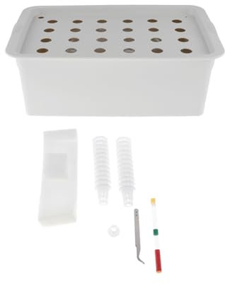 MagiDeal Ensemble de Culture hydroponique d'intérieur, 24 Trous, Pots de jardinières, système hydroponique, Ensemble de Culture, pour Jardin, Parterre, Balcon, Gris