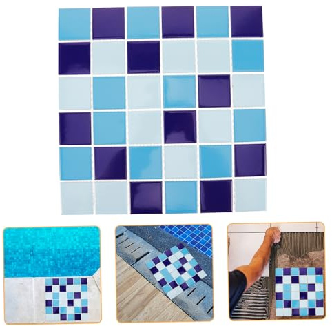 ARTSEWPLY Azulejos De Cerámica Azul Para Piscina y Cocina Baldosa De Brillante y Pulida Fácil De Instalar Para Decoración Moderna Del Hogar