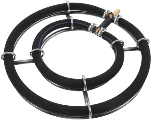 BUGUUYO Diffuseur Air Aquarium Acier Inoxydable Double Anneau Pierre à Bulles Silencieuse pour Étang et Aquarium Aérateur Uniforme pour Circulation et Oxygénation