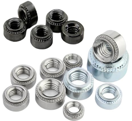 Dado autobloccante in acciaio inossidabile 304 zincato Dado a pressare M2 M2.5 M3 M4 M5 M6 M8 M10 Dado a spina Elementi di fissaggio for macchine utensili(304 Stainless Steel,M8-2 (5Pcs))