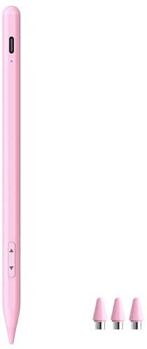MEKO Dual-System-penna för surfplatta, penna för iPad, Android, smartphone | Kompatibel iPad Pro/Air/Mini, iPhone, Xiaomi, Samsung,pekpenna med snabb laddning, anteckningar, ritning, skrift, rosa