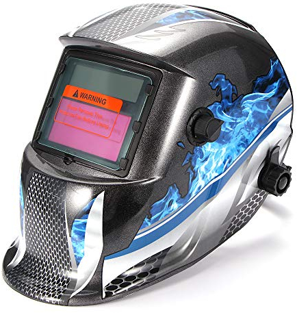 Nullnet Masque de Soudure Actionné Solaire, Lentille de Masque de Soudure de Filtre de Lunettes de Soudure Auto-Assombrissant, Casque Photoélectrique de Soudure pour le Travail de Soudure