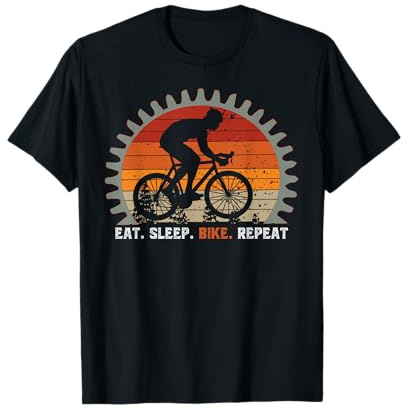 Eat Sleep Bike Ripetere il regalo della bicicletta per il ciclista Maglietta