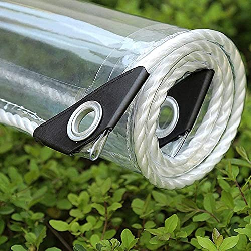 Transparent presenning, växtskydd/regngardiner, PVC-glas, klar vattentät presenning med skyddsöverdrag, för trädgårdsmöbler, köldbeständig, regnsäker, frostskydd, anpassbar (0,8 x 5,5 m)