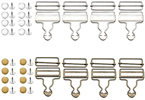 OMIGA 8 Sätze Latzhosenschnallen Schnallen mit Schiebeschnalle Rechteckiger Schnalle Einstellbar Metallspange Schnallen Stilvoll und Langlebig für DIY-Kleidung Latzhosenkleider (Silber/Bronze)