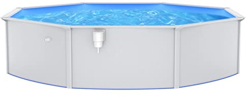 Mogou Pool mit Stahlwand, Rund 550x120 cm, Weiß - Schwimmbad, Gartenpool, Aufstellpool, Freizeit und Erholung im Garten