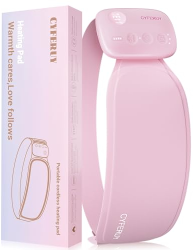 Tragbares Perioden Wärmegürtel mit 3 Wärmestufen und Massagemodi, Wärmekissen zur Linderung von Menstruationsbeschwerden, Rücken, Schulter und Beinschmerzen, geschenke für Mädchen und Frauen