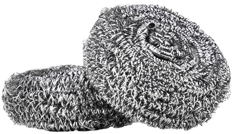 COLLBATH 2st Edelstahl Topfreiniger Spirale Topfreiniger Putz Schwamm Set Edelstahl Topfkratzer Edelstahl Scheuerschwamm Edelstahl Reinigungsschwamm Draht Schwamm Rostfreier Stahl Spiral-