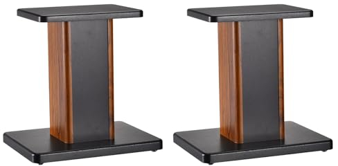 Sourcing Map Wooden Speaker Stands, 2 Pack 11.8 Inch (30cm) Universal Hollowed Stands for Enhanced Audio Listening