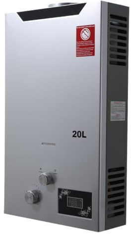 Lfhelper 20L Camping Shower Portable Gas Water Heater, 40KW Outdoor LPG Boiler Instant Water Heater On Demand Use for Camping RV Home