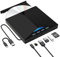 OSDUE Externes DVD CD Laufwerk, External DVD Drive mit 2 USB 3.0 & SD/TF Slots, USB 3.0 Type-C CD DVD +/-RW Brenner Optical Drive Player für Laptop,Desktop,MacBook,Win11/10/8/7/XP, Linux,Mac OS,Vista