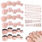 KSJEHW 144 Stück Falsche Fußnägel Kit, Französisch Natürliche Künstlich Matt Fußnägel zum Aufkleben, Full Cover Toe Nails Tips für Frauen, 12 Größen