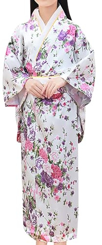 Generisch Niños Niños Bebé Niña Trajes Ropa de Año Nuevo Vestido Kimono Bata Japonés Tradicional Disfraz Niña Negro 98, Blanco, 6-7 años