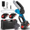 Mini Chainsaw 6 Inch, Electric Chainsaw Cordless, Battery Powered Chain Saw, 2pcs Batteries, 2 Chains, Small Handheld Garden Saws with Safety Lock and Strong Motor for Tree Branch Wood Cutting