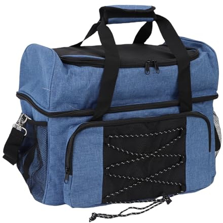 HELEVIA 2 Balls Bowling Bag with Padded Holder Portable, Adjustable Shoulder Strap, Large Capacity, 2 Balls Bowling Bag for with Pockets, for Daily Use, Travel