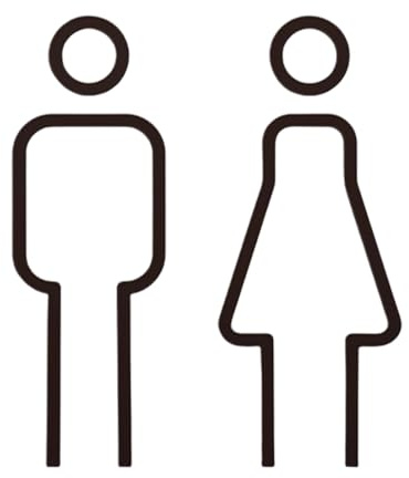 DLPRK 2 Pezzi Targhette WC Autoadesive in Acrilico per Bagno Donna Uomo Ospiti 16 × 5,5 cm Trasparente