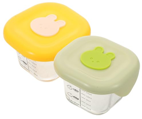SUPVOX 2 recipientes para comida de bebé: Frascos de 230 ml para comida de bebé - Contenedores para refrigerios con tapa hermética para guarderías, escuelas y viajes