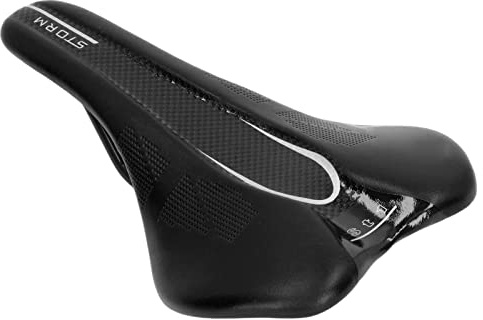 POENVFPO Mjuk Mountainbikesadel, Sitsdyna i Mikrofiberläder, Ergonomisk Design, Mjuk Cykellädersadel för Väg/ (Svart)