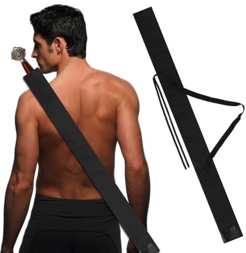 HOBBIESAY Sword Bag Black Katana Carrying Case with Adjustable Strap Large Swords Storage Bag Bokken Bags Ninja Sword Sheath for Martial Arts Samurai Halloween Party