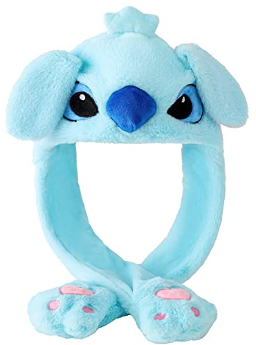 Lovemonster Niedliche bewegliche Ohren Hut, lustige Plüsch Hase Tier Ohren Mützen weich gemütlich Dress Up Wintermütze für Erwachsene Frauen Männer, Blau