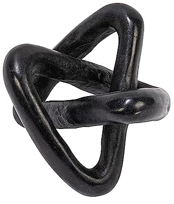 Creative Co-Op Modern Decorative Marble Link Knot, Black