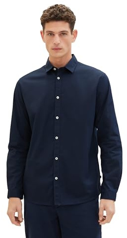 Tom Tailor Camicia da Uomo, 11075 - Navy, L