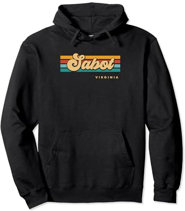 Vintage Sunset Stripes Sabot, Virginia Pullover Hoodie