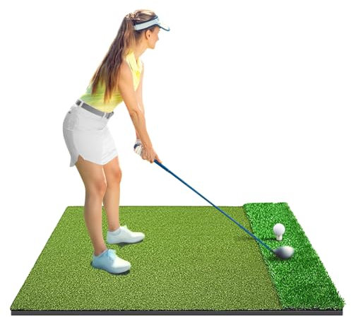 LaiEr Golf Training Matte,3.7x5ft Verdickung Golf Schlagmatte,Home Golf Rasen Übungsmatten für Indoor und Outdoor,Golf Chipping Spiel Trainingshilfen Hinterhof Fahren Chipping Indoor/Outdoor Training