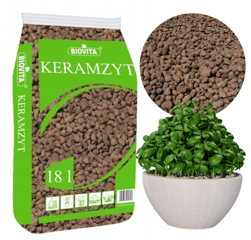 BIOVITA Argile expansée Granulés d'argile pour le drainage 8-16 mm Granulés d'argile expansée pour plantes d'intérieur 18 l