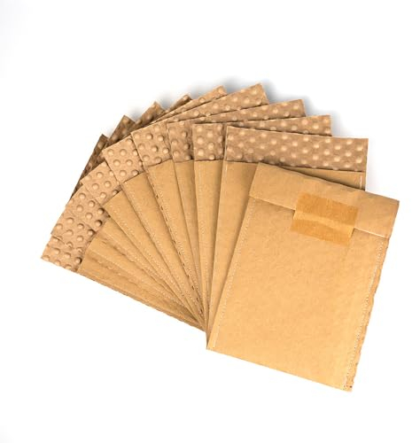 PapairBag - Nachhaltige Polstertasche aus Papier, ideal für sicheren Versand, Verpackung und Umzug, recyclingfähig, zweilagig für extra Schutz, 10 St. je 16,2 x 22,9 cm, mit Lasche zum Verschließen