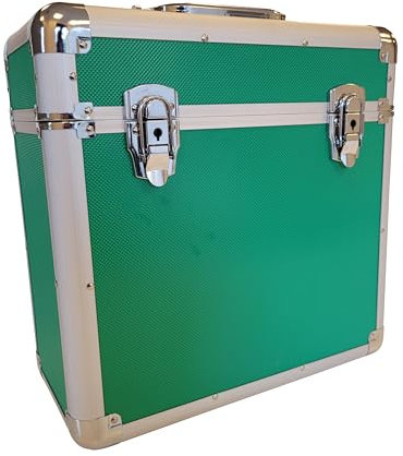Maison & White Aluminium Vinyl Record Case – Lockable 12 LP Flight Chest – Holds 50 Records – Portable DJ/Collector Storage Box with Handle | M&W