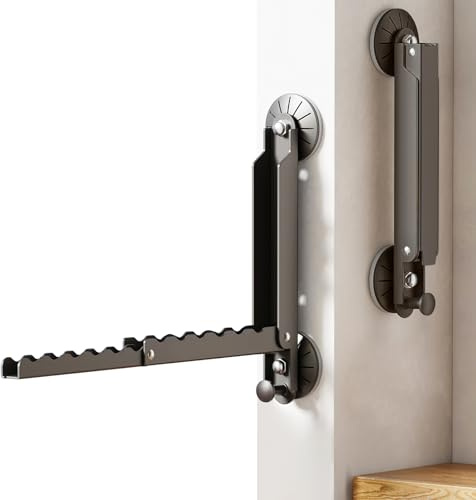 ZLLkeji Perchero para Puerta de Baño 11 Ganchos Sin Taladrar Perchero de Puerta Plegable de Ventosa En Acero Al Carbon Colgador para Baño, Cocina, Dormitorio Negro