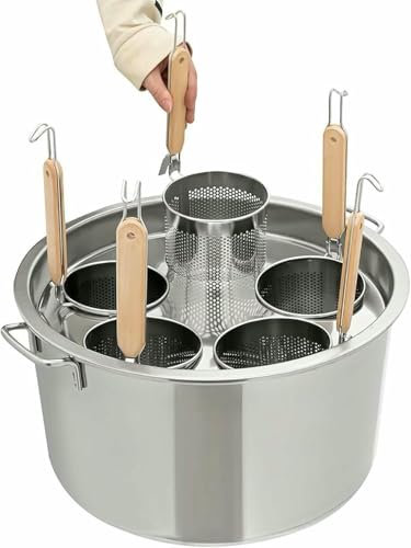 LYJYUJIE Olla para Pasta De Acero Inoxidable con 5 Agujeros con Tapa Coladora, Olla para Espaguetis con Inserto Colador Potter para Cocinar~/