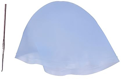 HONITANO Sombrero De Ganchillo Resaltar Tapa Con Aguja Kit De Resaltado Kit De Mechas Para El Cabello Cape De Resaltar Tapa De Gorra De Pelo De Salón Gorro De Color Teñido Azul