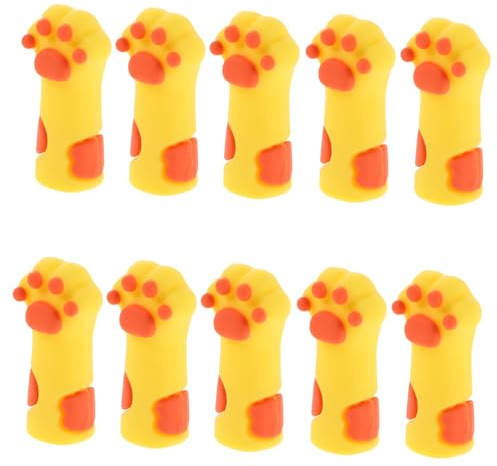 TOPPERFUN 10 Fundas Protectoras Reutilizables de Silicona Forma de Pata de Gato para Tijeras y Herramientas de Pedicura en Rutina de Cuidado de Uñas