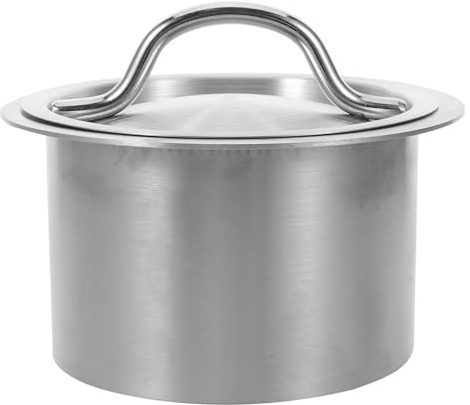 HEALSOPTHY Puerto De Entrega Integrado Tapa Para Cubo De Basura Empotrado Sobre Encimera Tapa Empotrada Sobre Encimera Conducto De Residuos De Acero Inoxidable