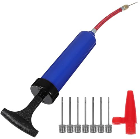 BUGUUYO 9 Pezzi Pompa Aria Portatile con Aghi e Tubo per Gonfiare Palloni Basket e Calcio Completo con Protezione Ago per Sport e Gonfiabili