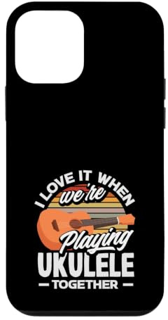 J'adore Quand Nous jouons du ukulélé Ensemble Retro Sun Coque pour iPhone 12 Mini