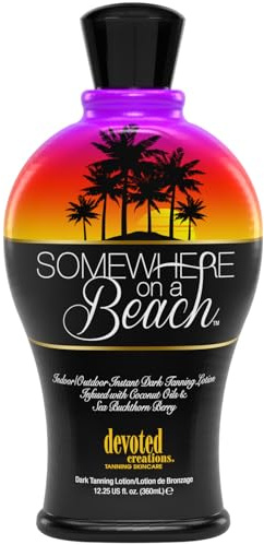 Somewhere on a Beach, Indoor Outdoor, Instant Dark Tanning Lotion 12.25 Ounce