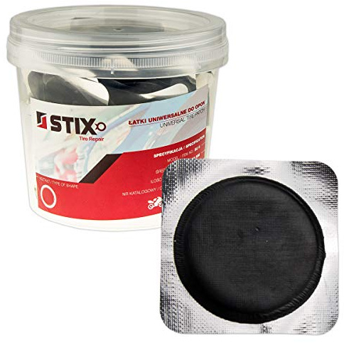Stix 90x Däckreparationslappar 52 mm gummilappar för vulkanisering | 90 stycken, 52 mm storlek, av gummi, för däckreparation och vulkanisering