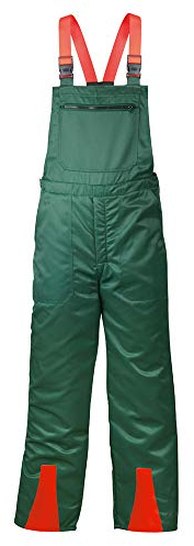 eXtreme Schnittschutz-Latzhose für Wald-, Forstarbeit in Grün/Orange, Kwf geprüft & empfohlen in Größe 46