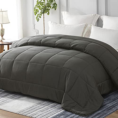 Yebeda Edredón para Las 4 Estaciones, 220 x 240 cm, Color Gris Oscuro, Transpirable y Supersuave para Todo el año