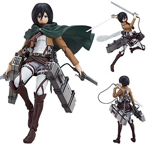 Jiumaocleu Mikasa Ackerman acción Figura Modelo, Gigante de Ataque Figura, Anime Figura de PVC de Cara Intercambiable, Juguetes Hechos a Mano, Escultura Coleccionable para decoración de Escritorio